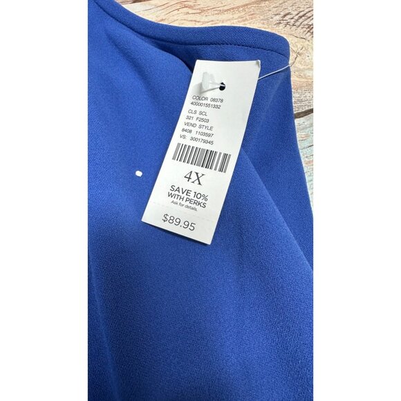 Catherines Black Label Size 4X Womens Blue Sleeveless Stretch Midi Dress New - Picture 6 of 13